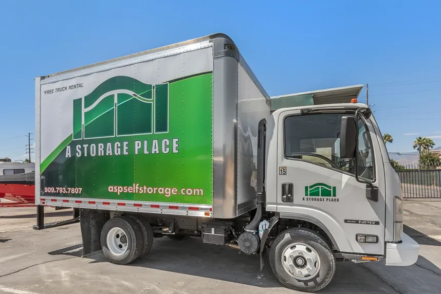 A Storage Place's moving truck.