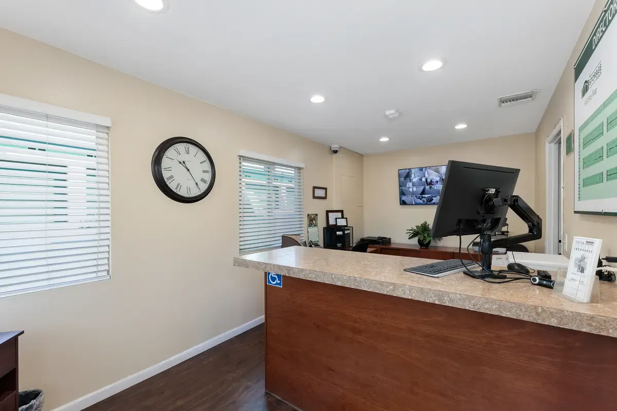 Front office desk at facility.