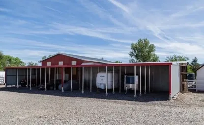 Covered camper storage.