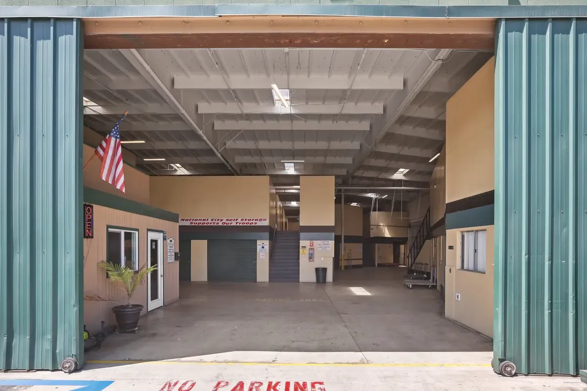 Indoor offices at a storage facility.